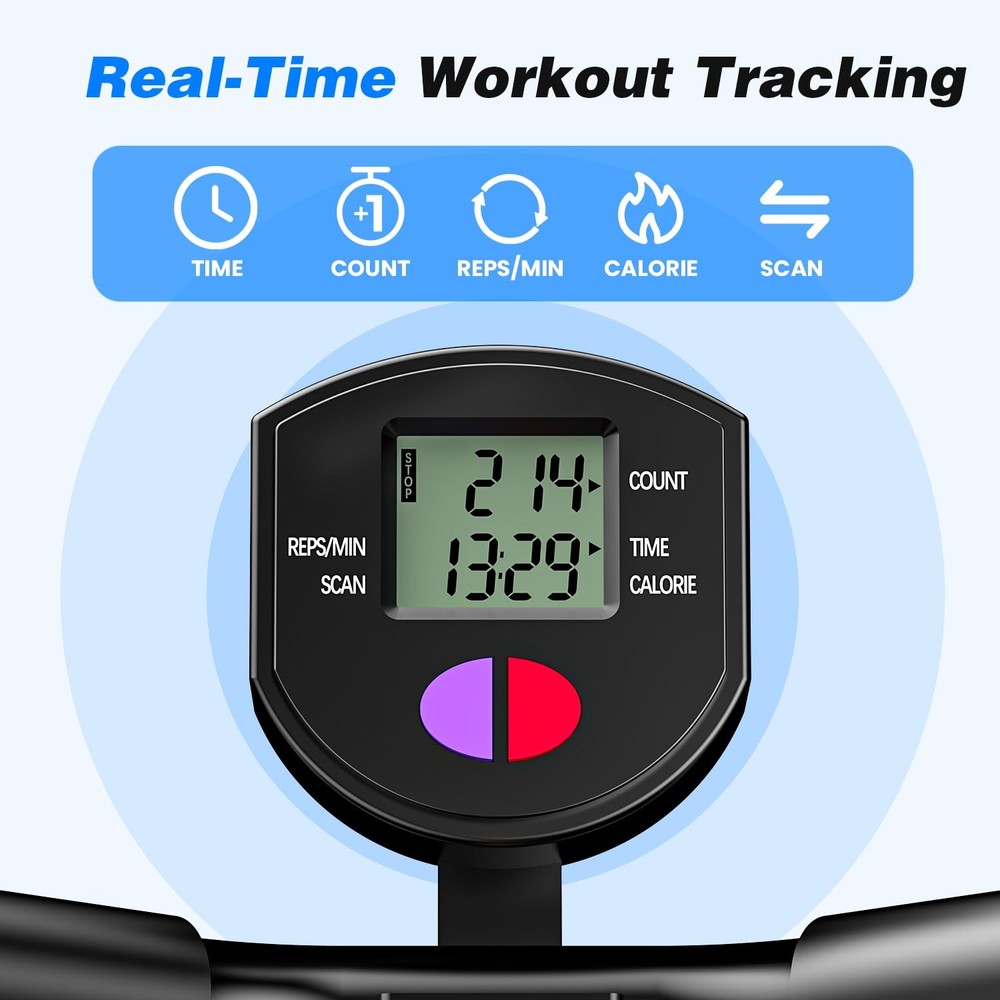 Squat Rowing Machine for Home Gym, Compact Foldable Squat Exercise Machine wi...