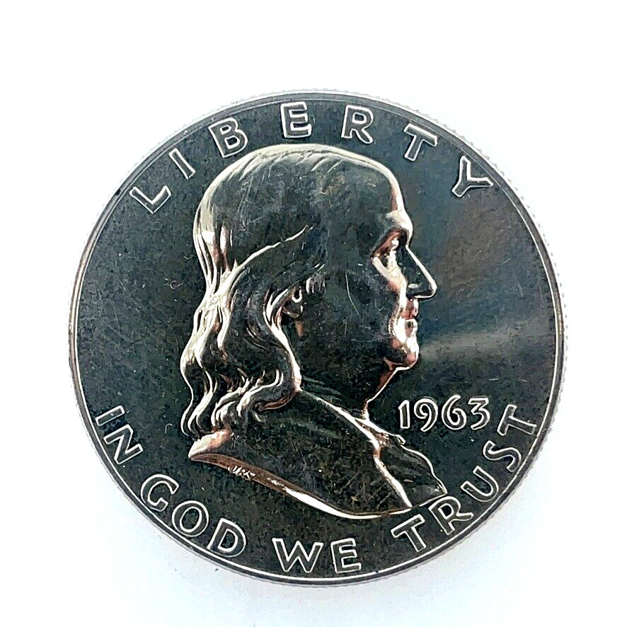 1963 Franklin Half Dollar 50c Gem Bu Proof Silver Coin