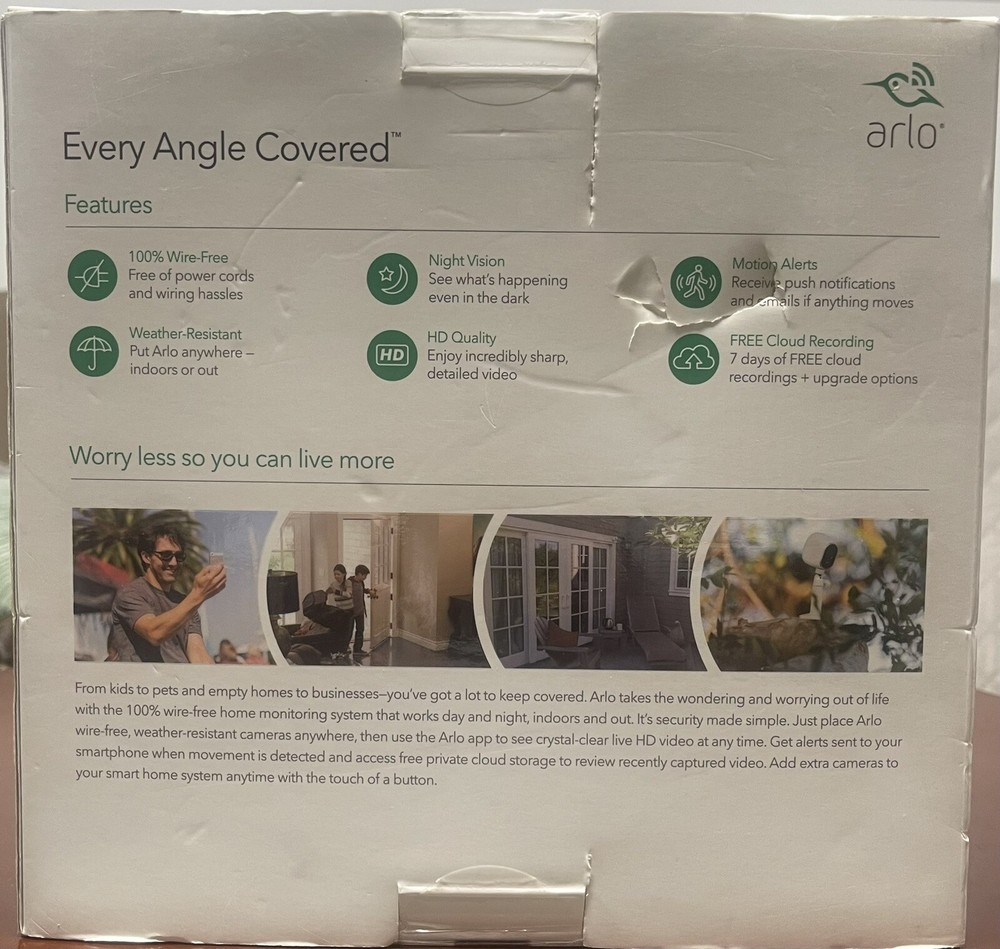 Arlo VMS3330W Security System with 3 HD Cameras - White