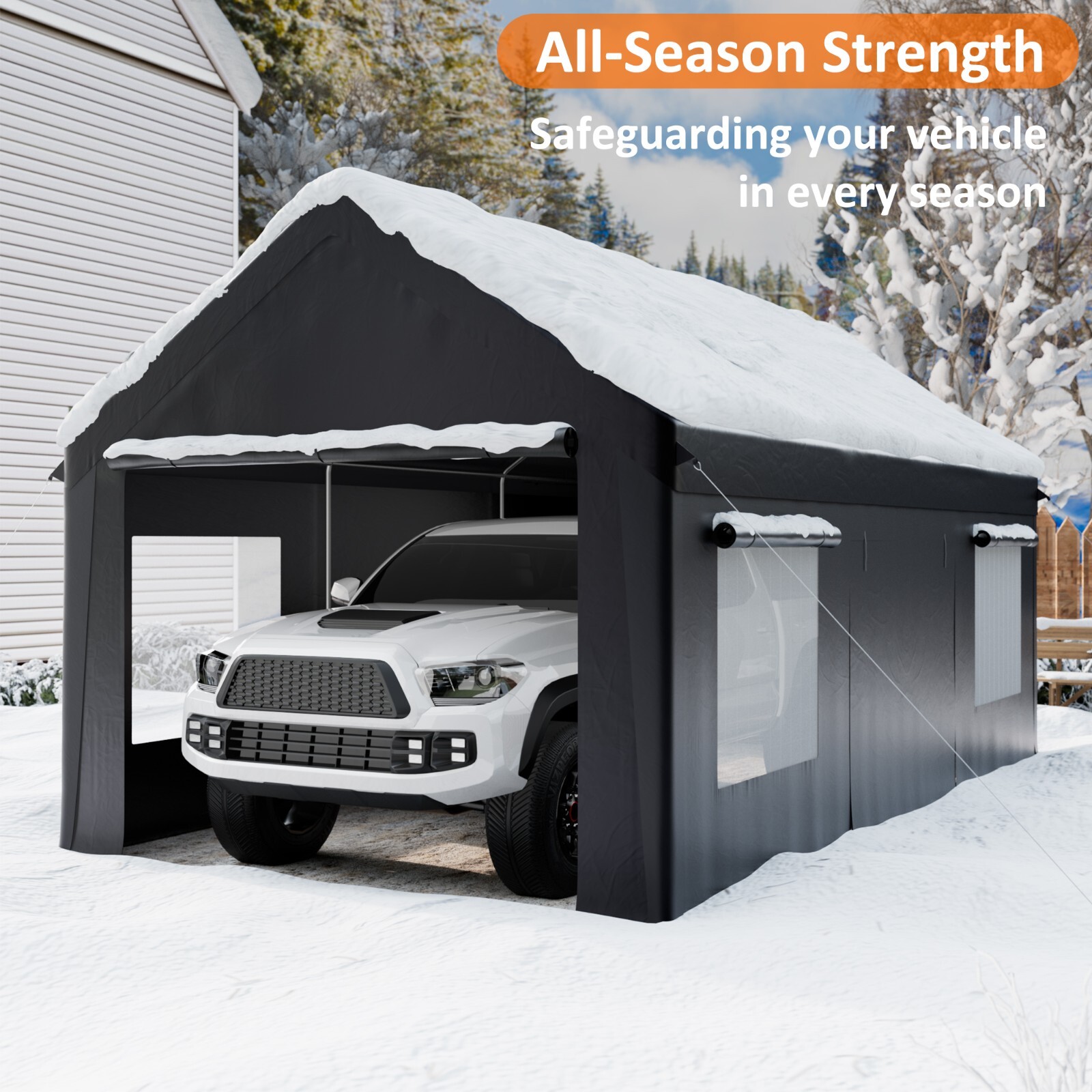 12x20 ft Carport Canopy Car Shelter Garage Heavy Duty Outdoor Party Shed Tent