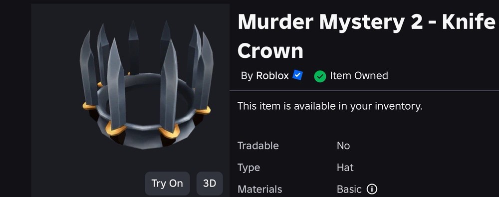 R0BLOX Toy Code - Murder Mystery 2 - Knife Crown | With Special Effect ✨