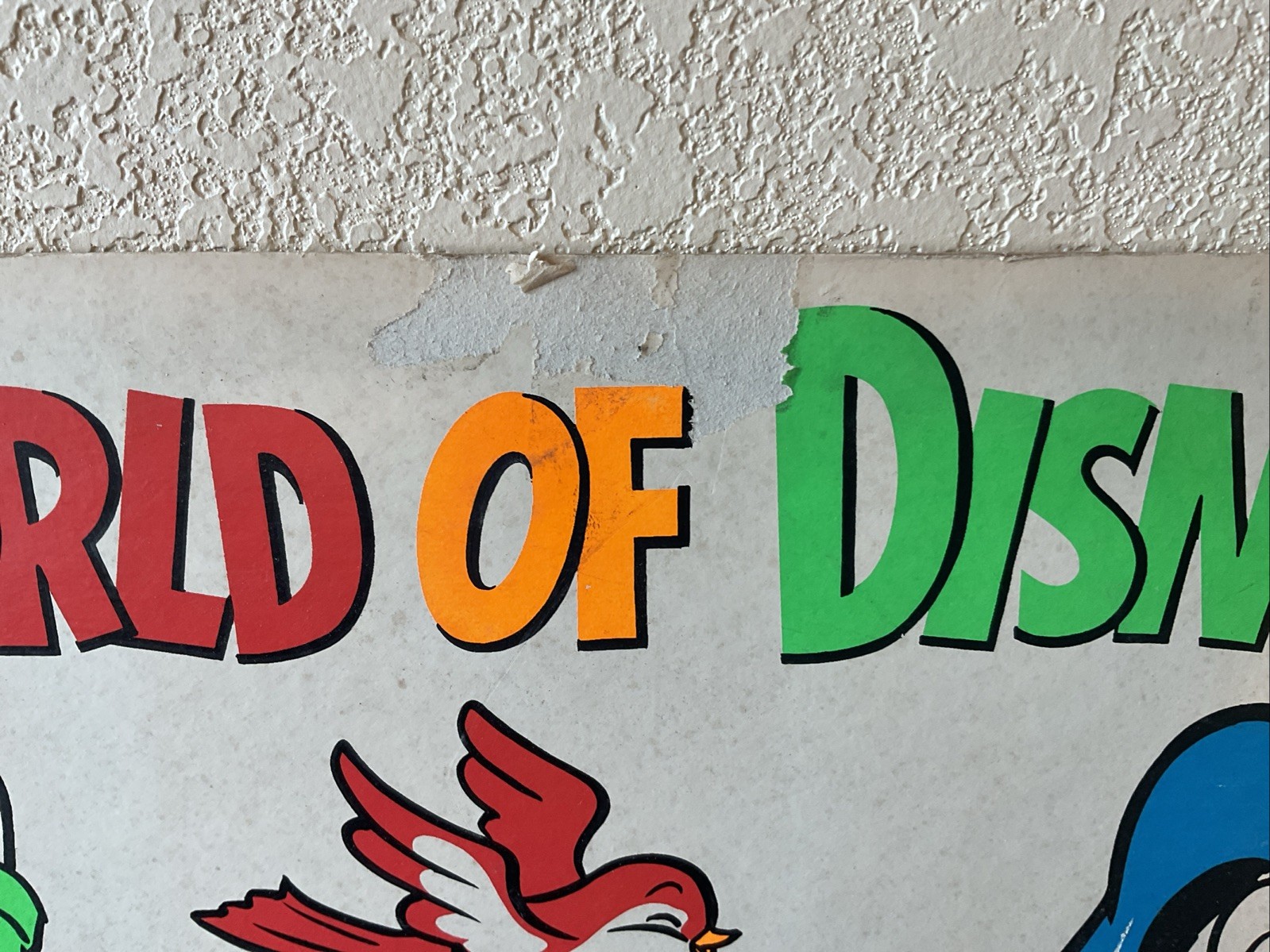 Rare! Vintage 47” Walt Disney Store Display Sign Mickey Mouse Wonderful World