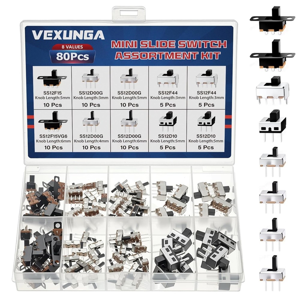 Mini Micro Slide Switches Toggle Vertical Panel Mount Set