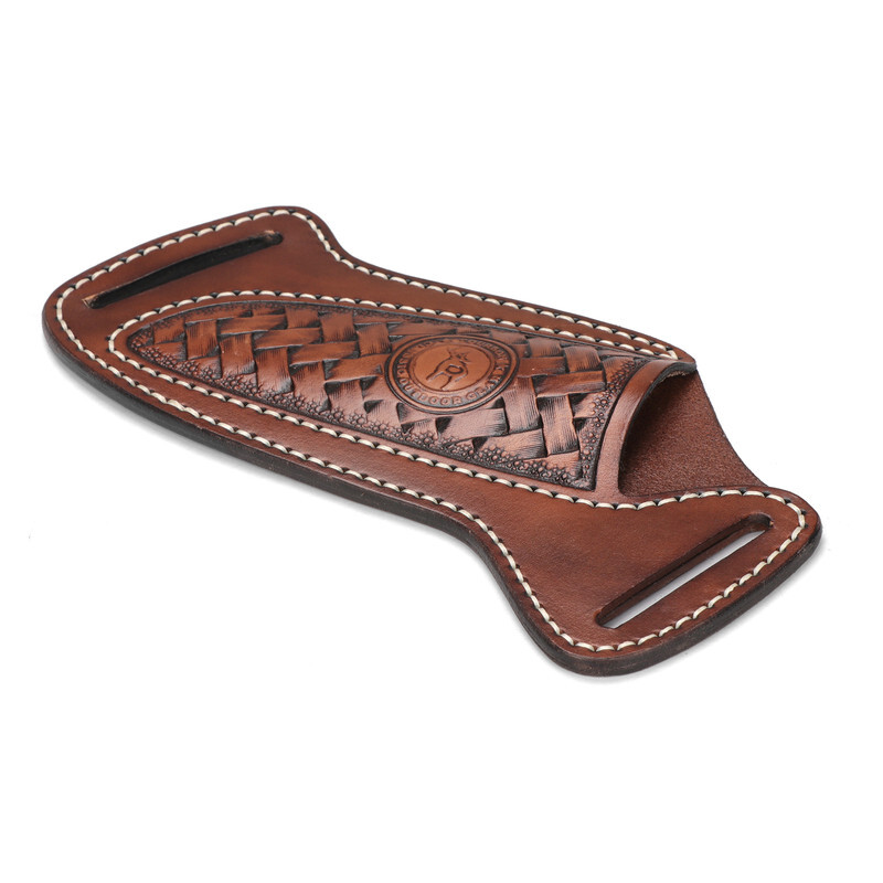 TOURBON Leather Engraved Fixed Blade Knife Sheath Belt Pouch EDC Knives Case