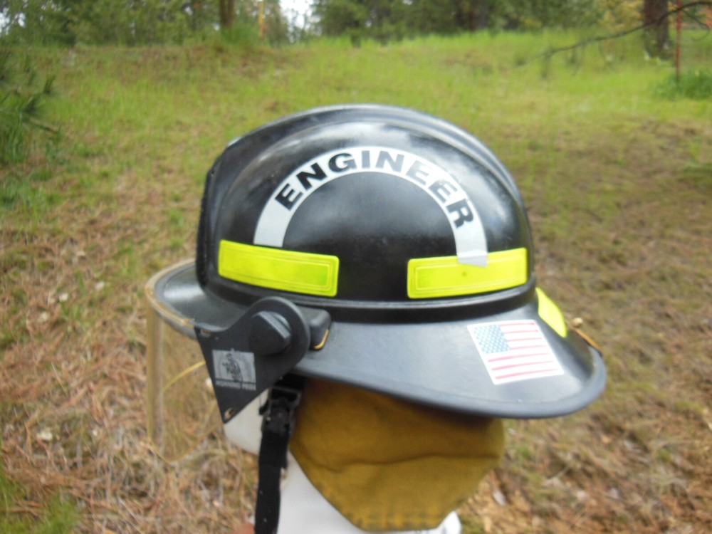 FIRE FIGHTER HELMET for ENGINEER with Faceshield & Neck Protector & Chin Strap