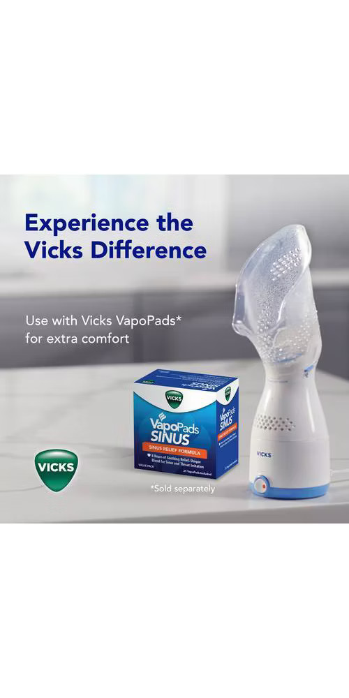 Vicks Personal Steam Inhaler with Variable Steam Control & Soft Mask -