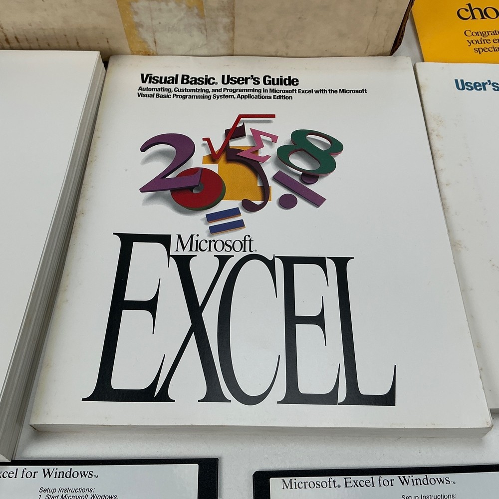 Microsoft Excel Software Kit 5.25” Disks Version 5.0 1993 for Windows on IBM PC