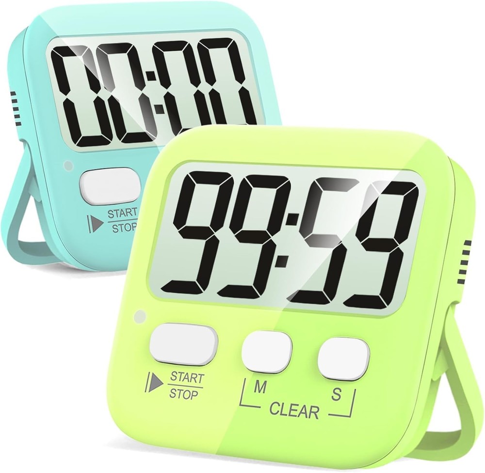 Digital Kitchen Timers 2 Pack Magnet Countdown for Cooking Classroom Exercise