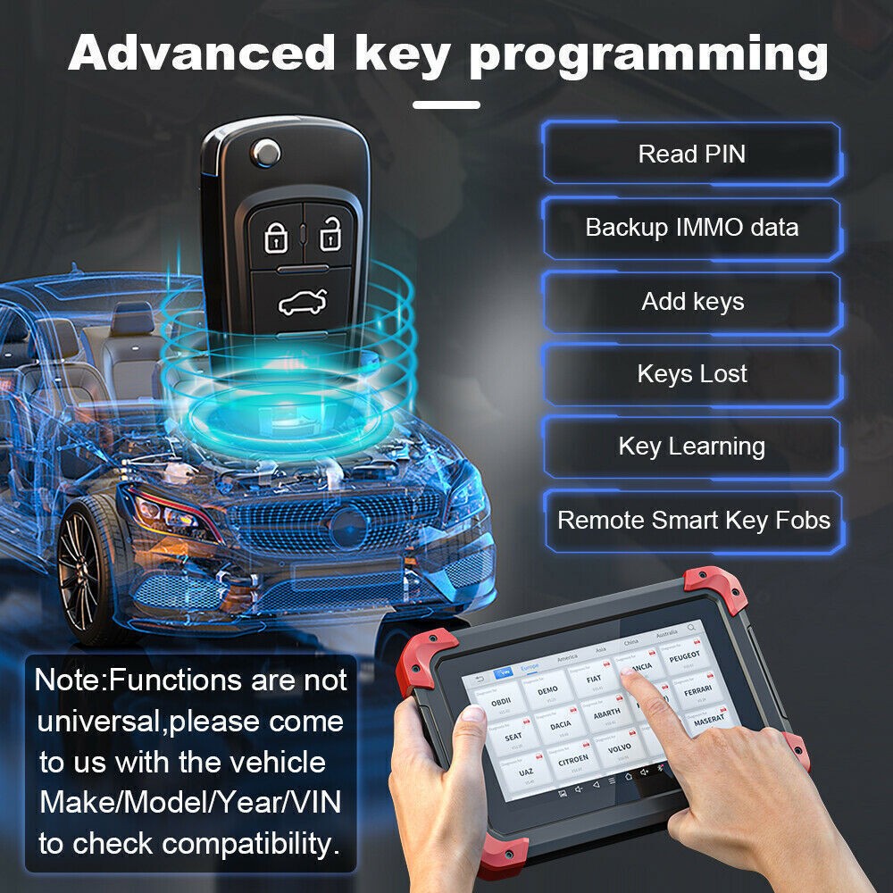 XTOOL D7 OBD2 Full System Diagnostic Scanner Bi-Directional Tool Key Programmer