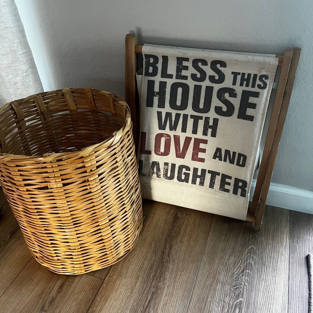 Foldable Wood & Canvas Bin/Hamper