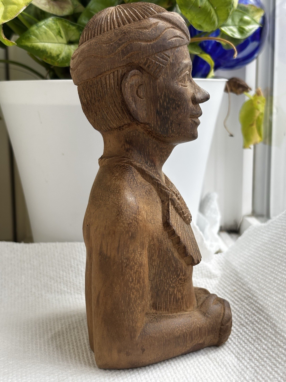 Vintage Hand Carved Figure Native Warrior