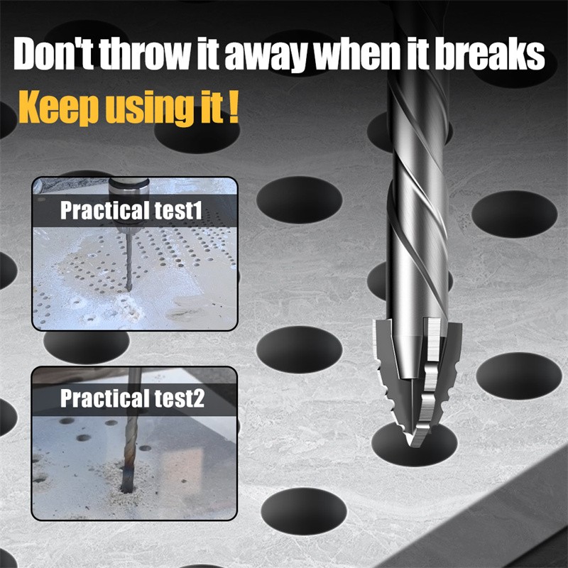 4X Eccentric Drill Bit Set Four-Flute Sawtooth Eccentric Drill Bit High Hardness