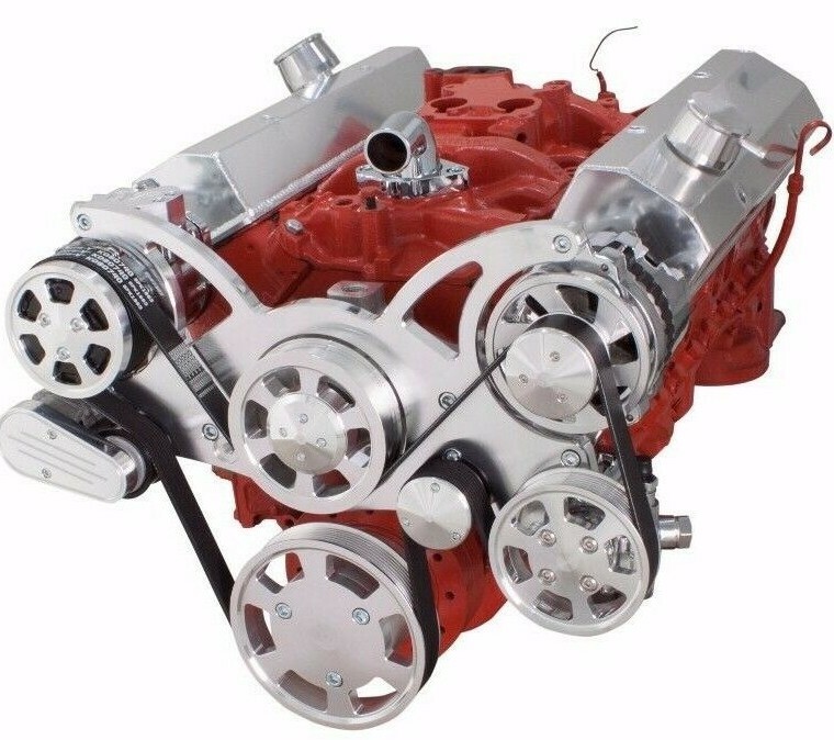 SBC Serpentine Pulley Conversion Kit Small Block Chevy 350 AC A/C SWP Air