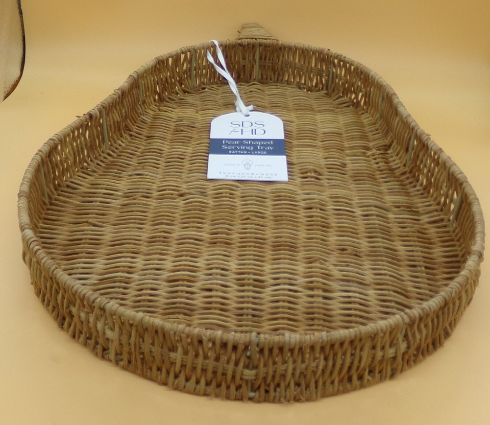 Pear Shaped Rattan Serving Tray - Large - SDS FOR HD