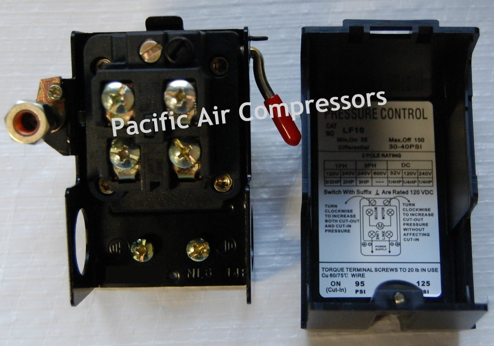 69MB7LY2C REPLACEMENT PRESSURE SWITCH 120 VOLT 95-125 PSI ADJUSTABLE