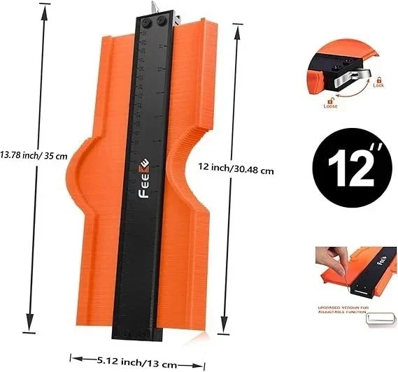 Contour Gauge (12 Inch) with Lock Profile Tool, Super Contour Duplicator Men Gif
