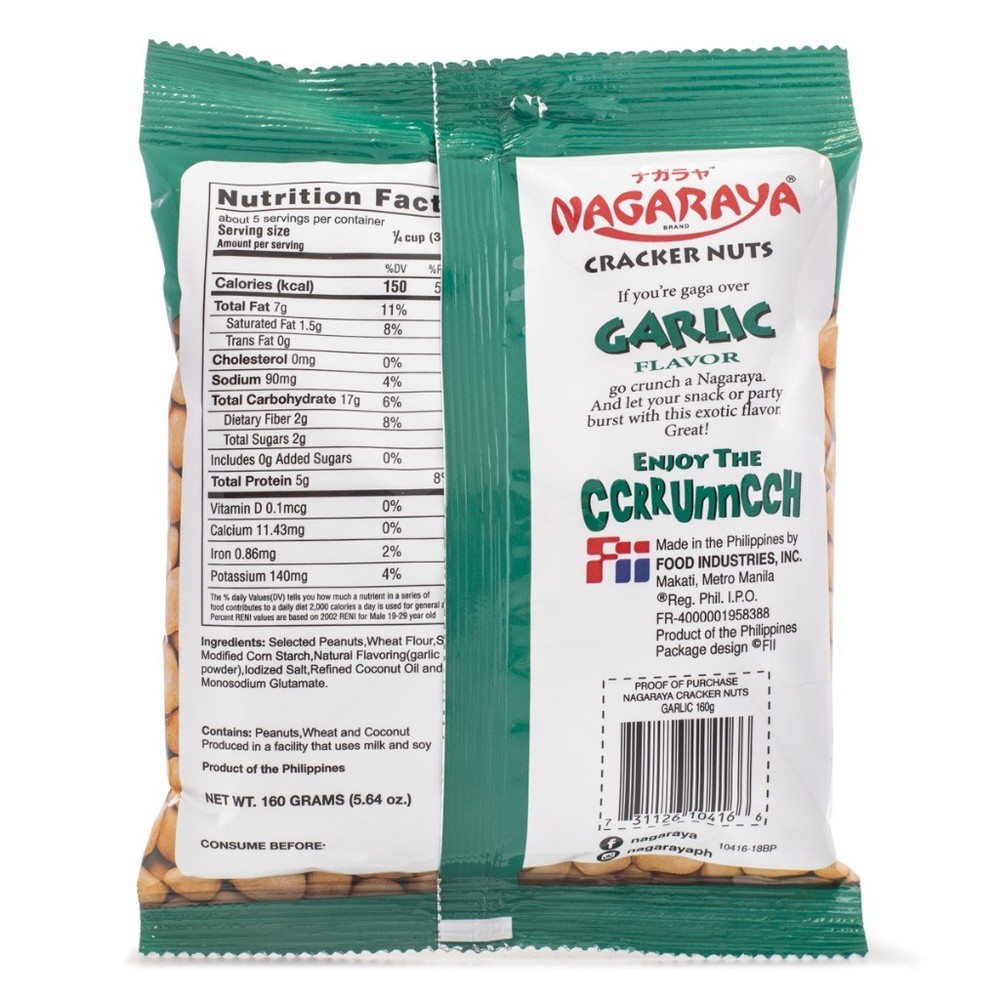 Nagaraya Cracker Nuts, Garlic Flavor 5.7 oz