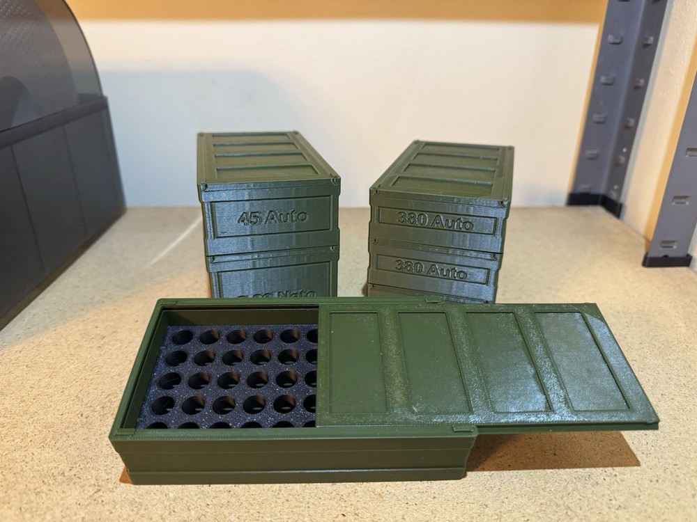 3D Printed Ammo Boxes 40 , 50, and 200 Round Boxes