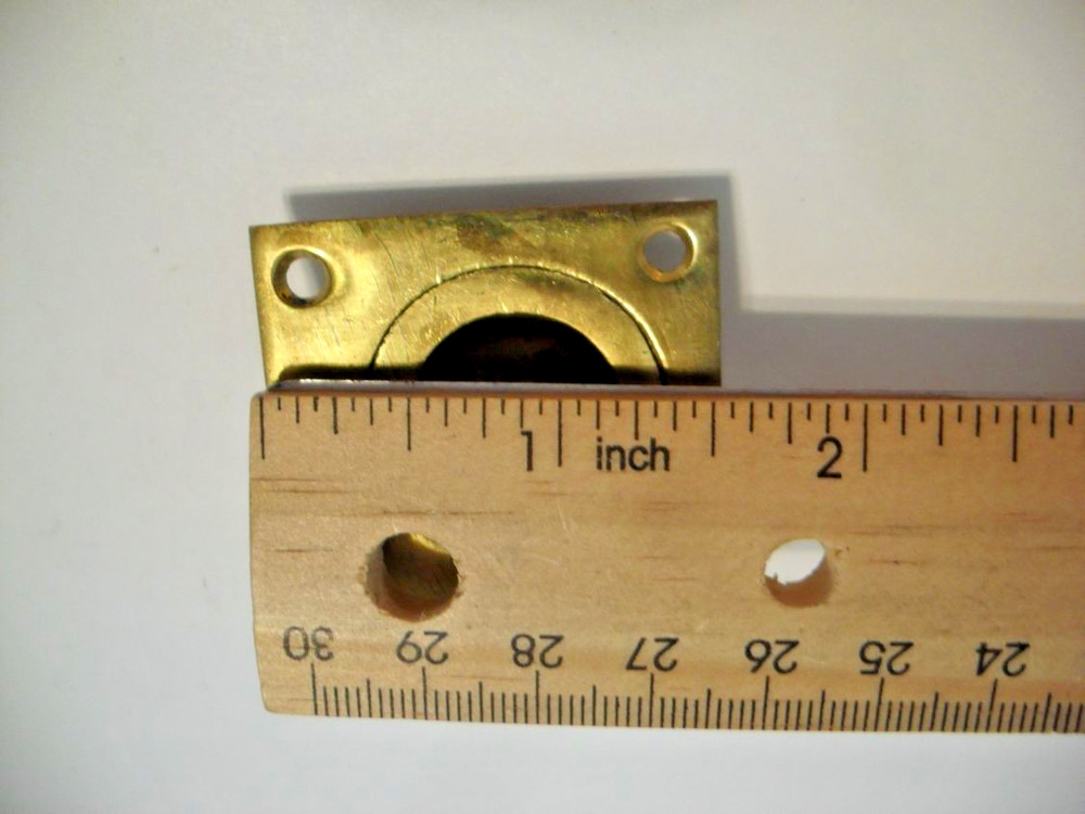 Vintage Solid Brass Flush Mount Ring Pull 1.5 x 1.5/8"