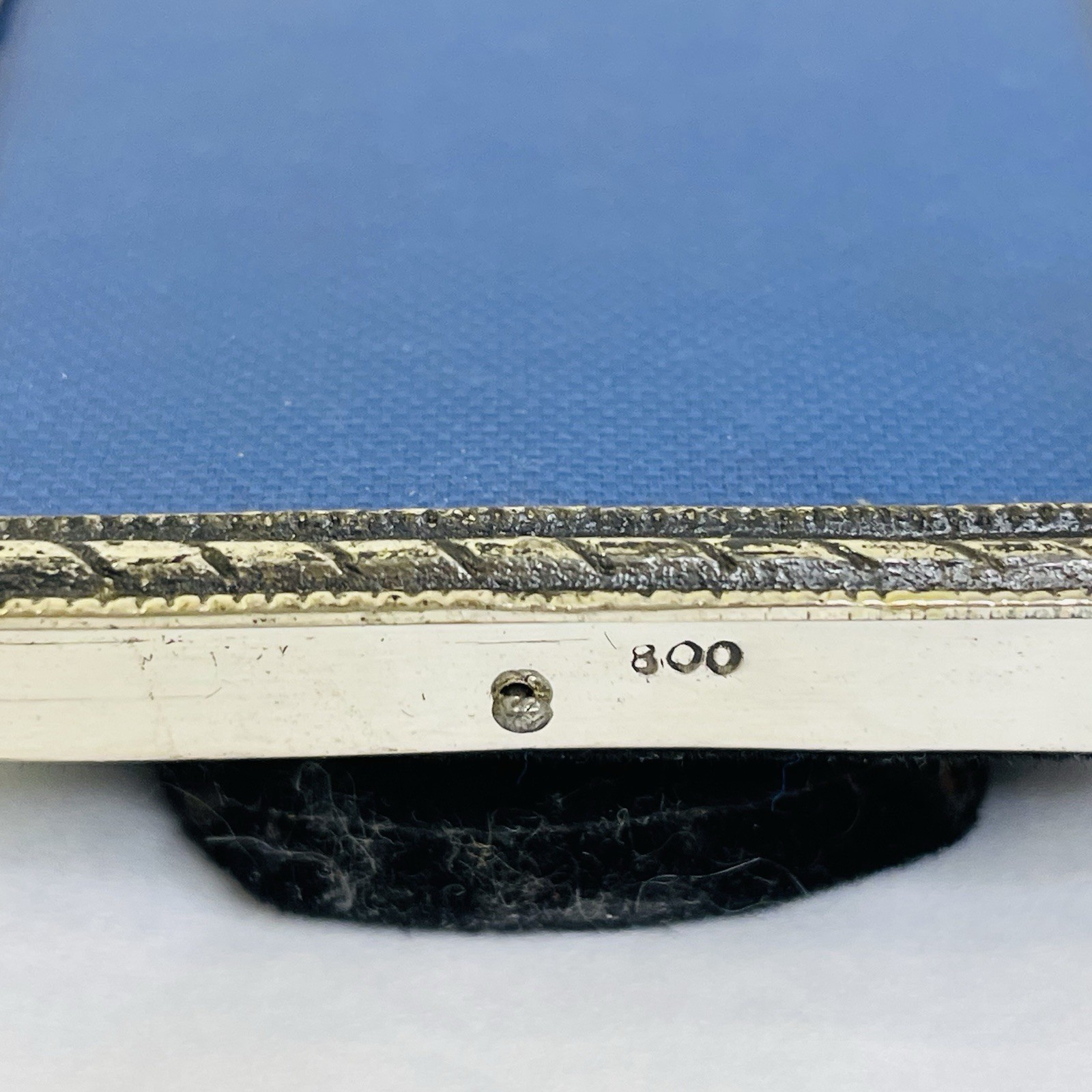 Antique German 800 Silver Small Picture Frame Reeded Edge with Floral Detail