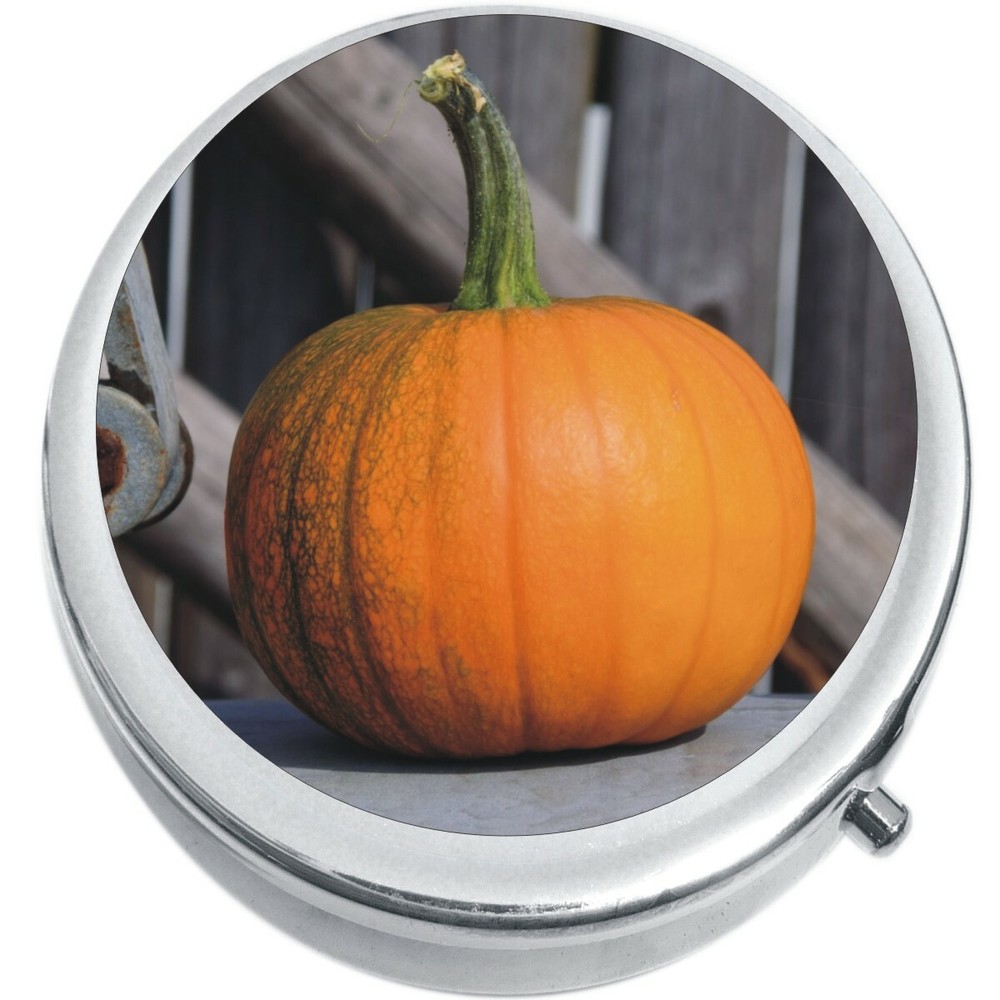 Festive Fall Pumpkin  Medicine Vitamin Pill Box