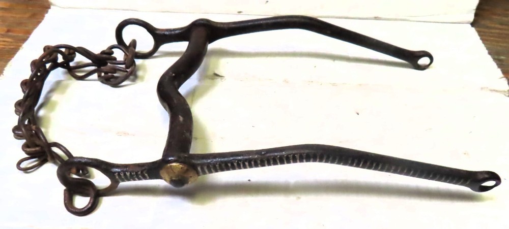 Antique Straight Bit with Silver Stripes & Chain #2