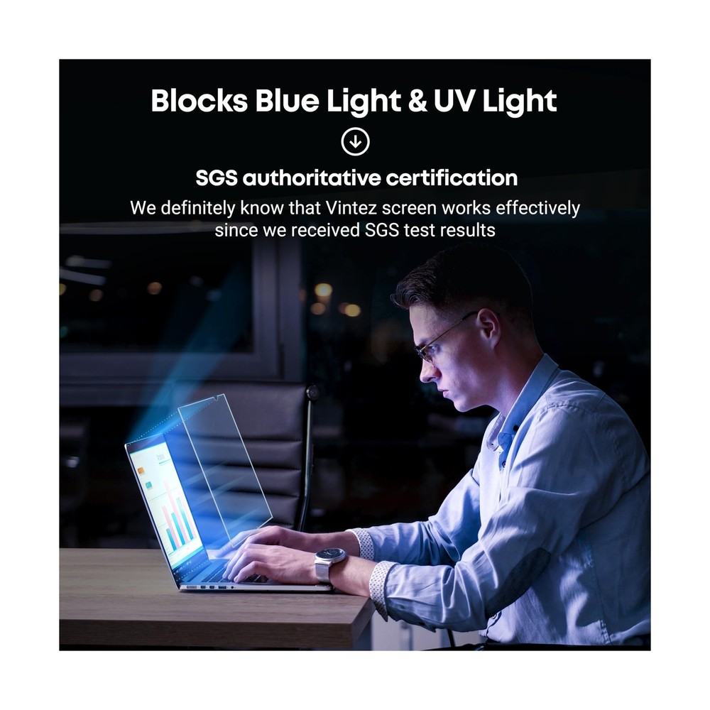 VINTEZ 14 inch Blue Light Blocking Screen Protector Panel for 16:9 ... Fast Ship