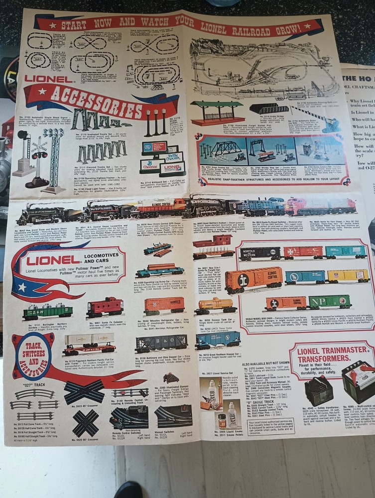 Lionel Model Train Catalogs & Poster plus Articles Railroad Model Craftsman