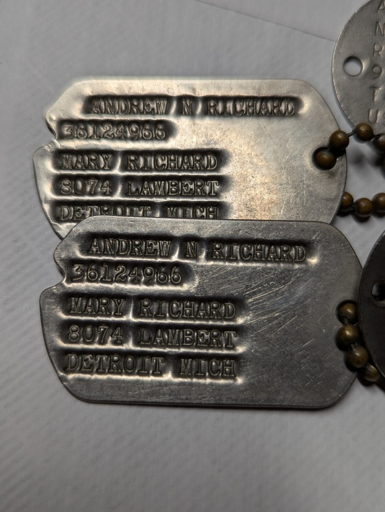 WW2 US Army / USN Dog Tag Pairs to Same Man - Andrew Norman Richard & Brothers?