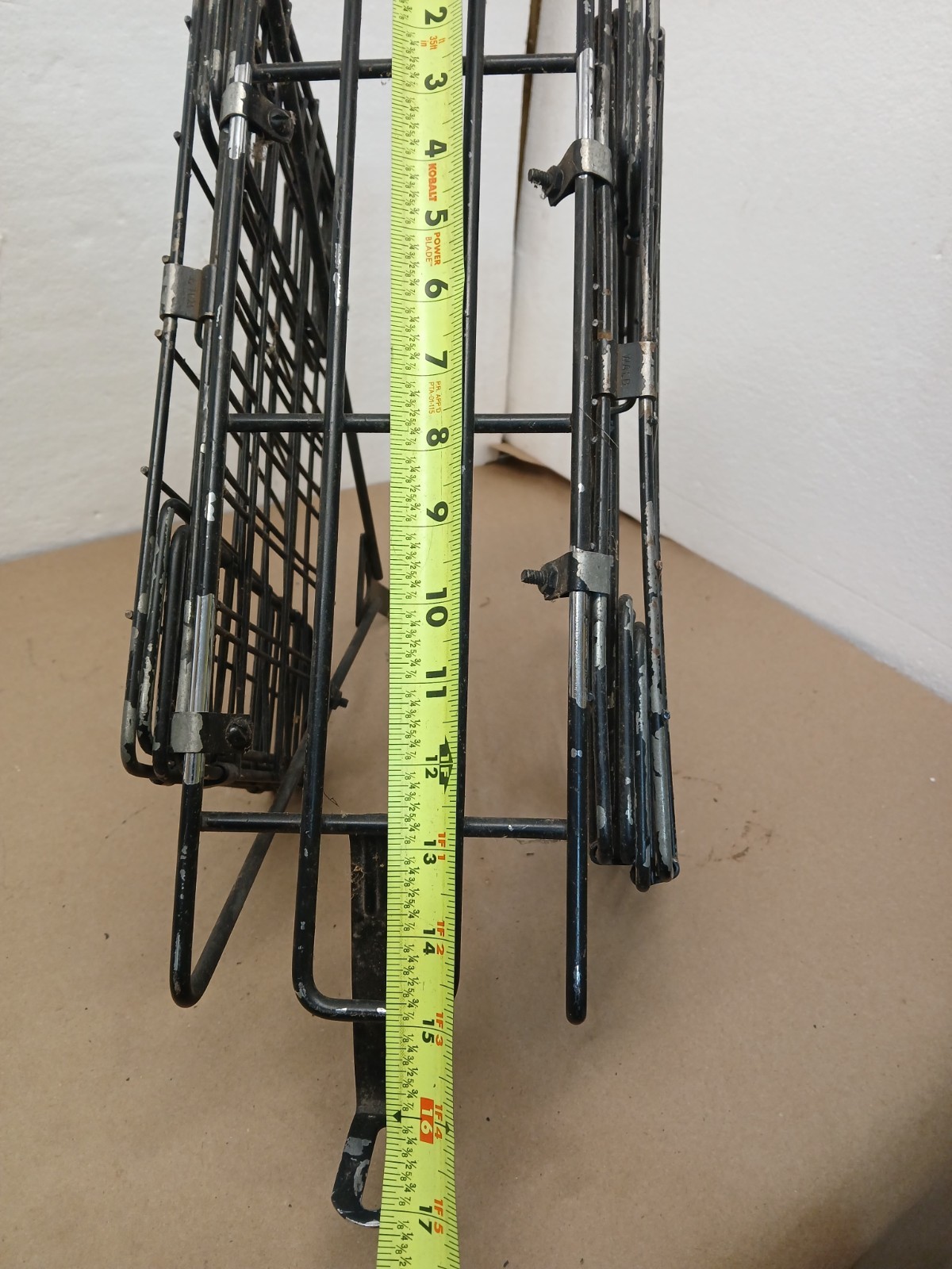 Vintage Folding Bicycle Rear Wire Pannier Cargo Basket Rack Black Metal