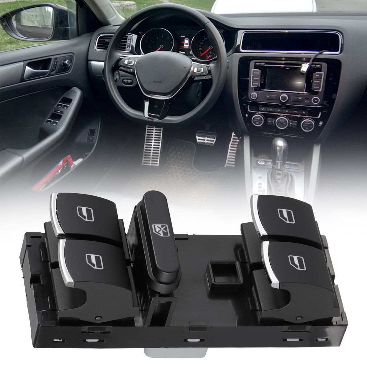 Master Power Window Switch Front Left Driver for VW Passat Tiguan Jetta Golf CC