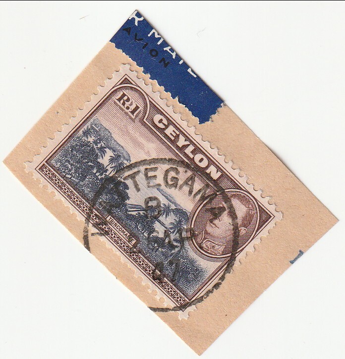 Ceylon Postmark - Wattegama 1947