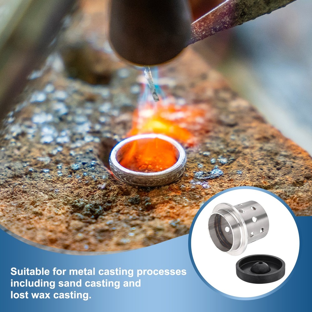 3.5" x 4" Perforated Casting Flask Vacuum Casting Wall Flanged with Base