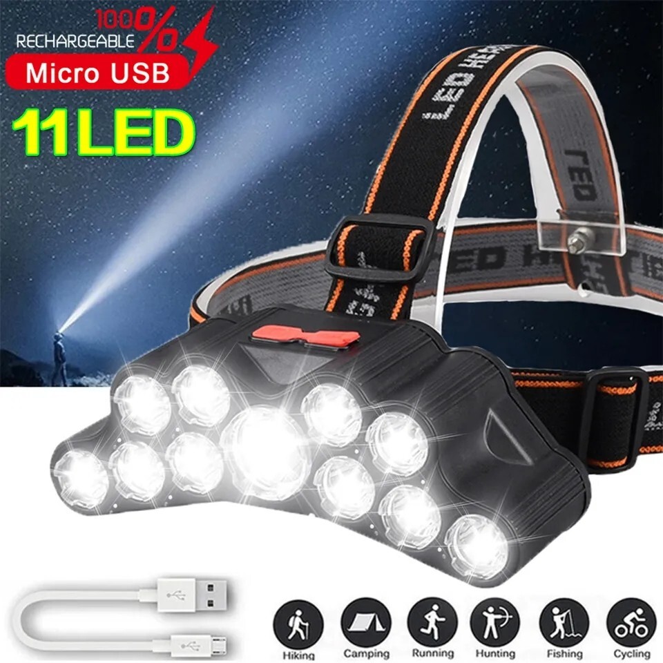 Super Bright LED Headlamp Rechargeable Headlight Head Torch Work Lamp Flashlight