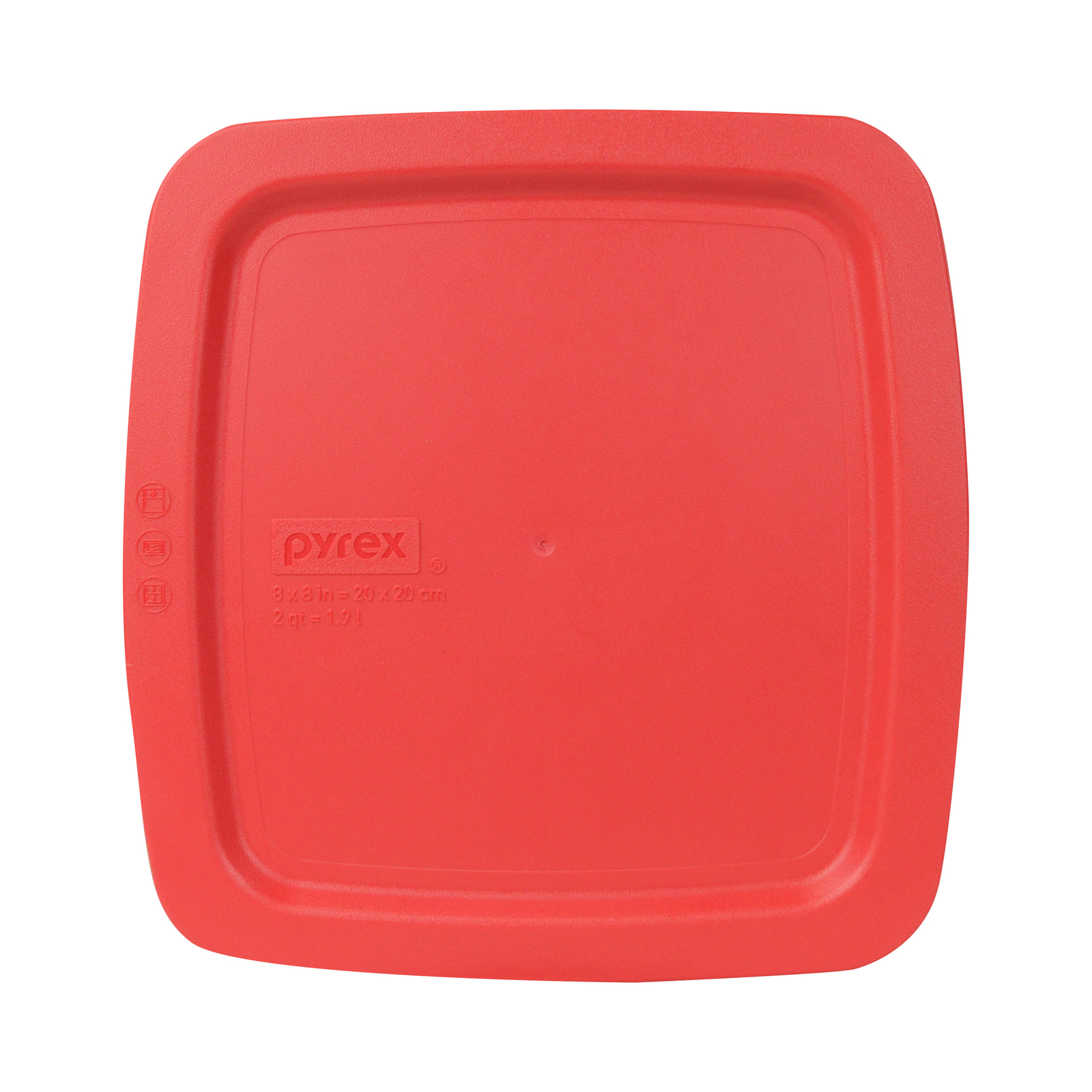 Pyrex C-222-PC 8" Square Red Easy Grab Storage Lid 2 Quart for Glass Baking Dish