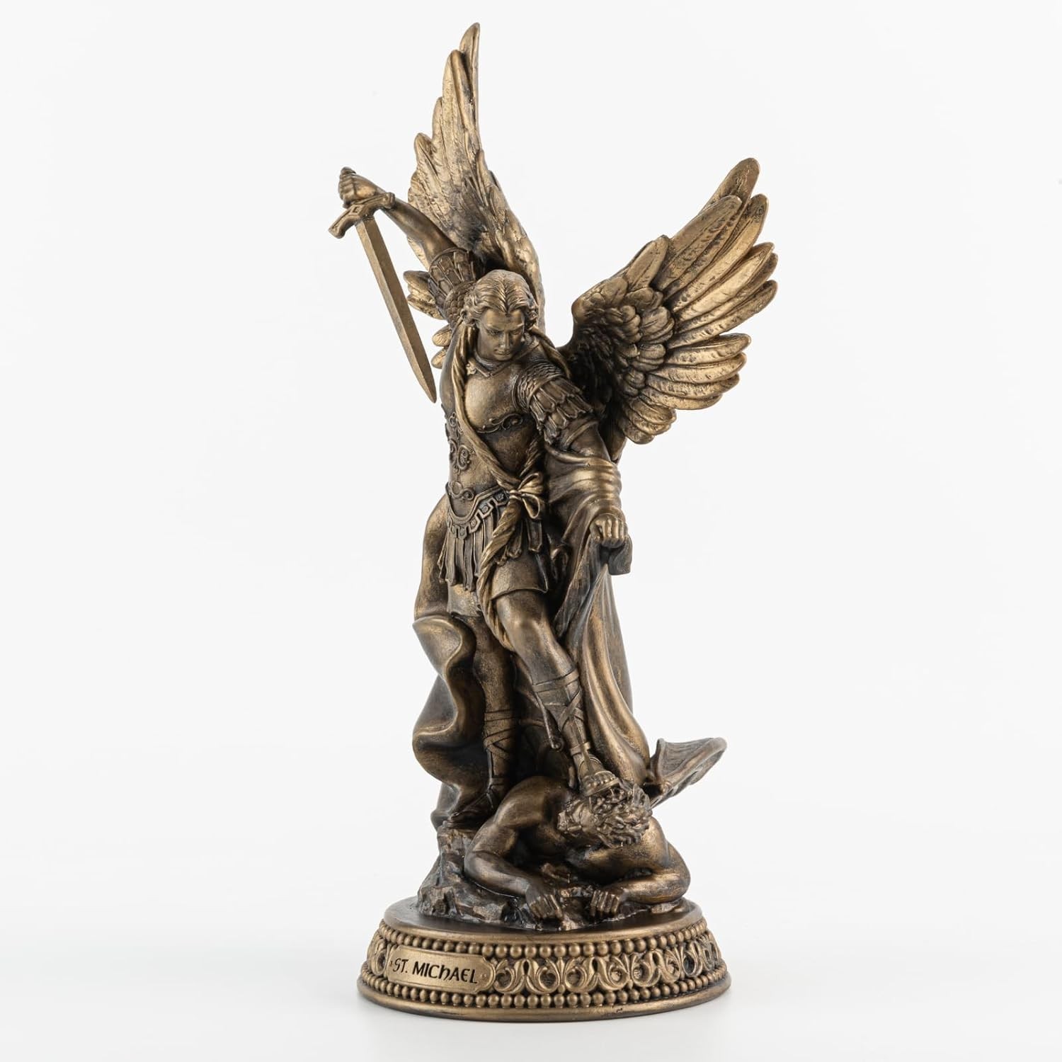 12 inch Bronze St Michael Archangel Statue San Miguel Arcangel Figurines Decor