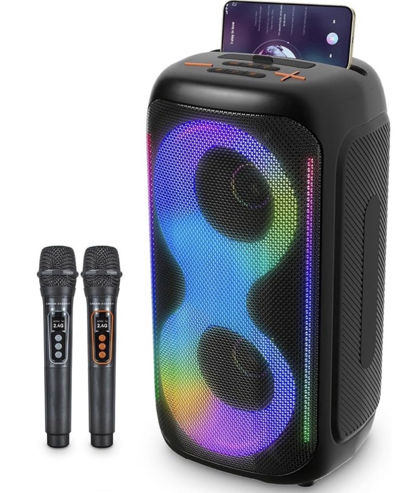 Large Portable Bluetooth Karaoke Machine (Speaker) All Ages- 2 Wireless Mic