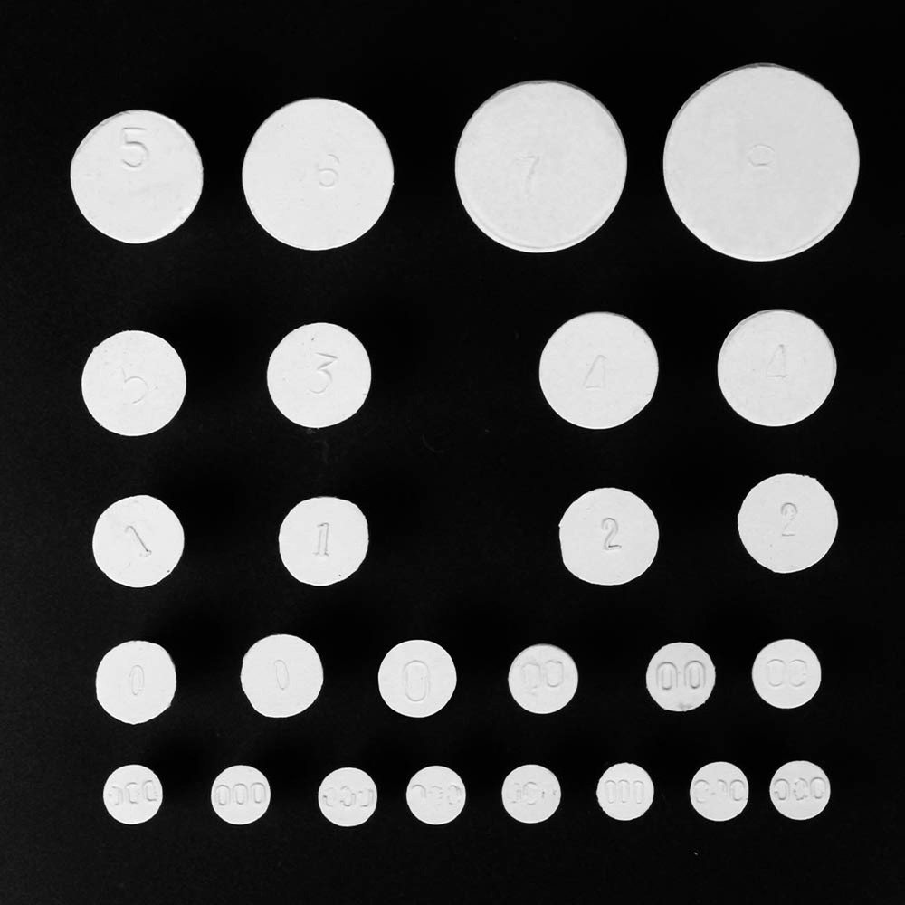 26 Pack Solid Rubber Stopper, White Lab Plug, 000# - 8# Sizes Assortment, 11 ...