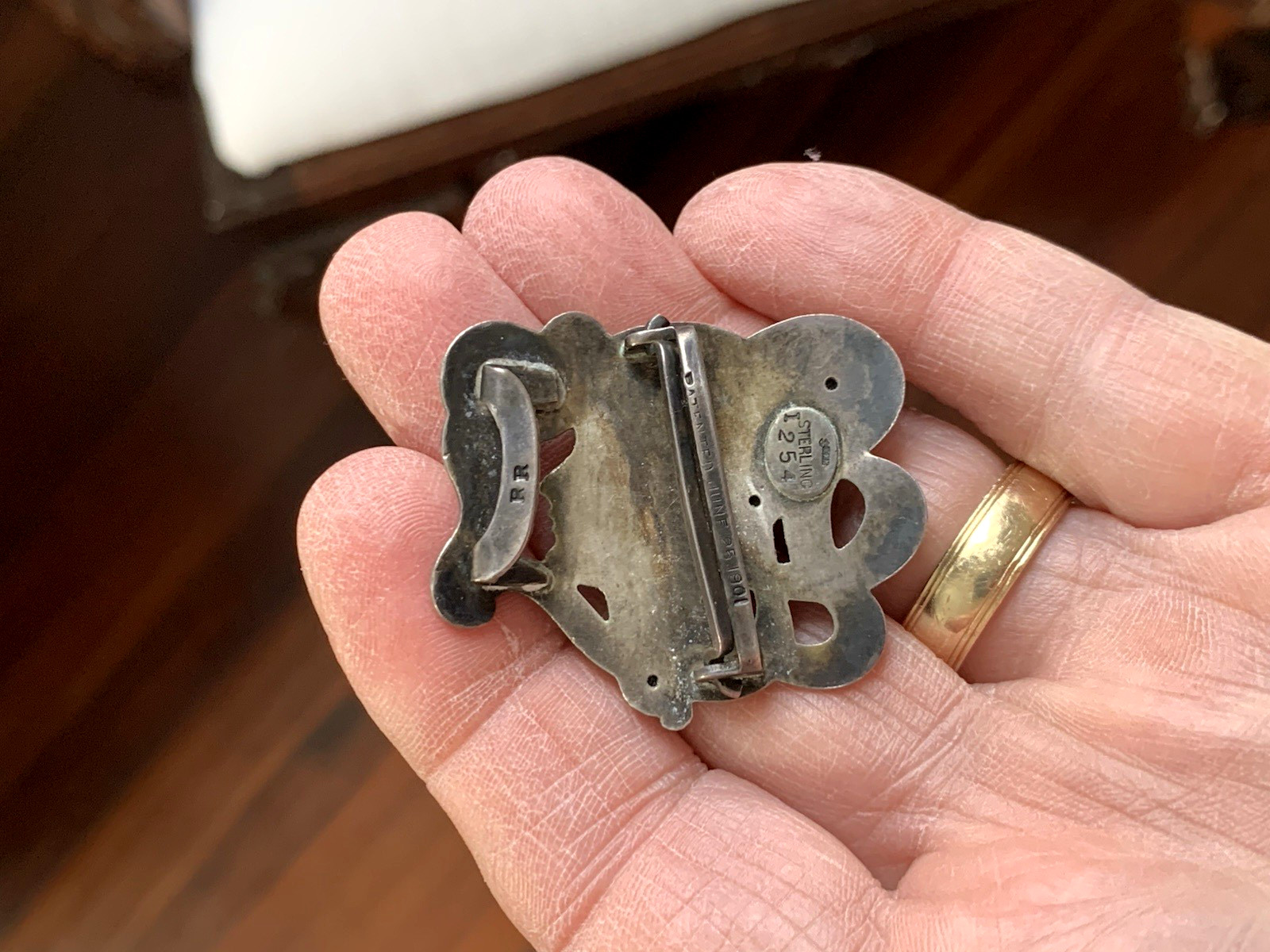 Rare Kerr Art Nouveau Sterling Silver Buckle 1901 Museum