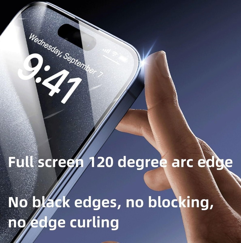 2/4 Pack For iPhone 15/16 Pro Max Privacy/HD Screen Protector+Auto Alignment Kit