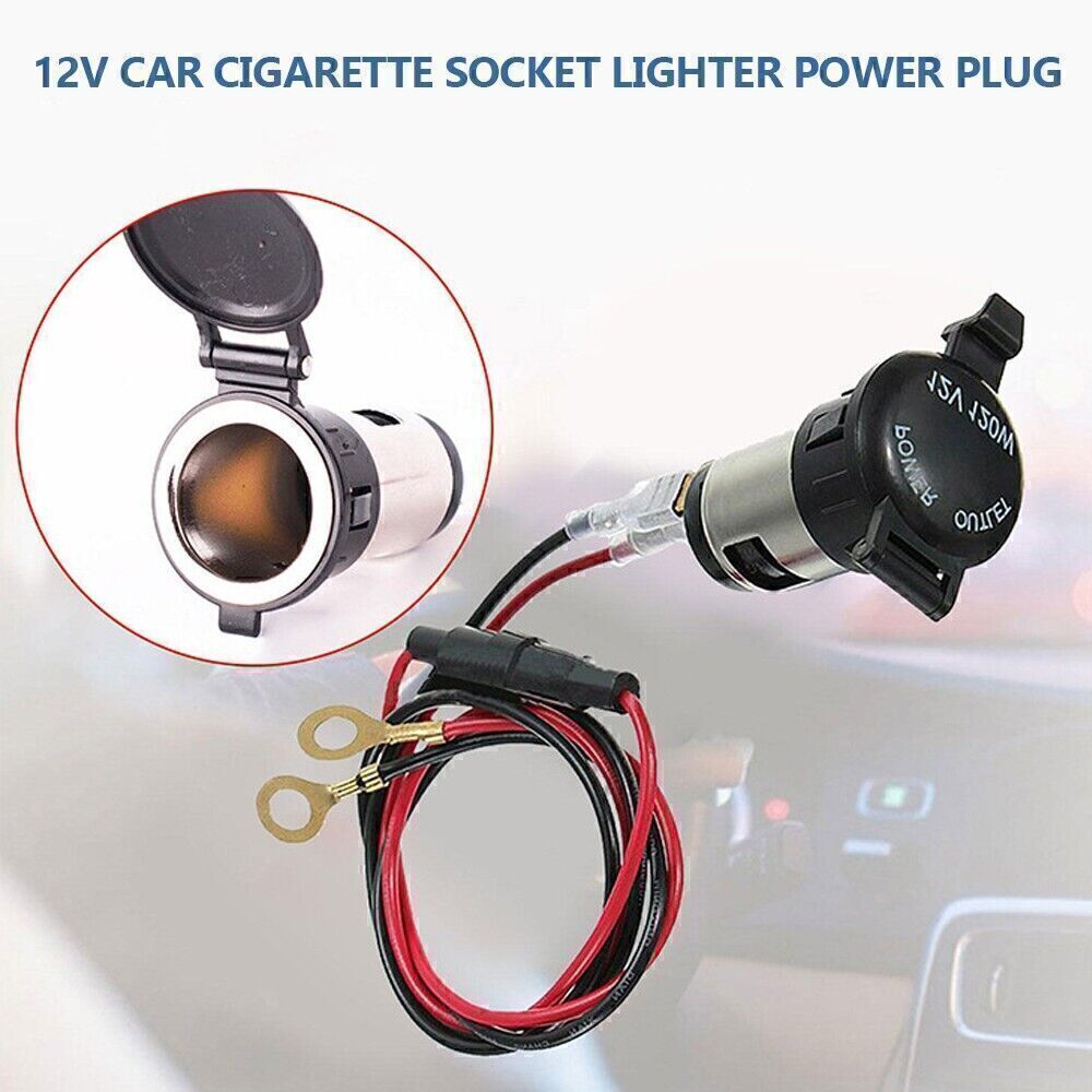 12V Cigarette Socket Lighter Power Outlet Plug Charger Adapter Cable Universal