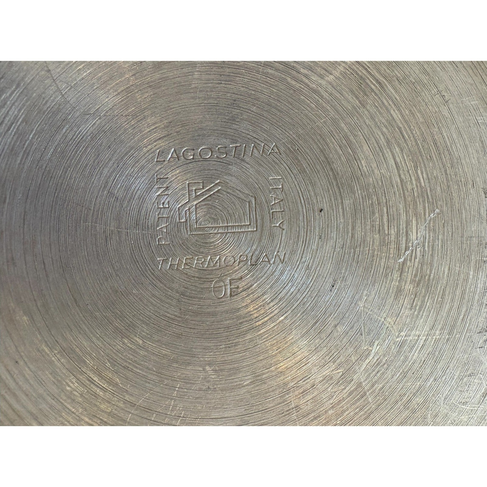 Lagostina Thermoplan Stainless Steel 8QT Stockpot Lid Italy Vintage Brown Handle