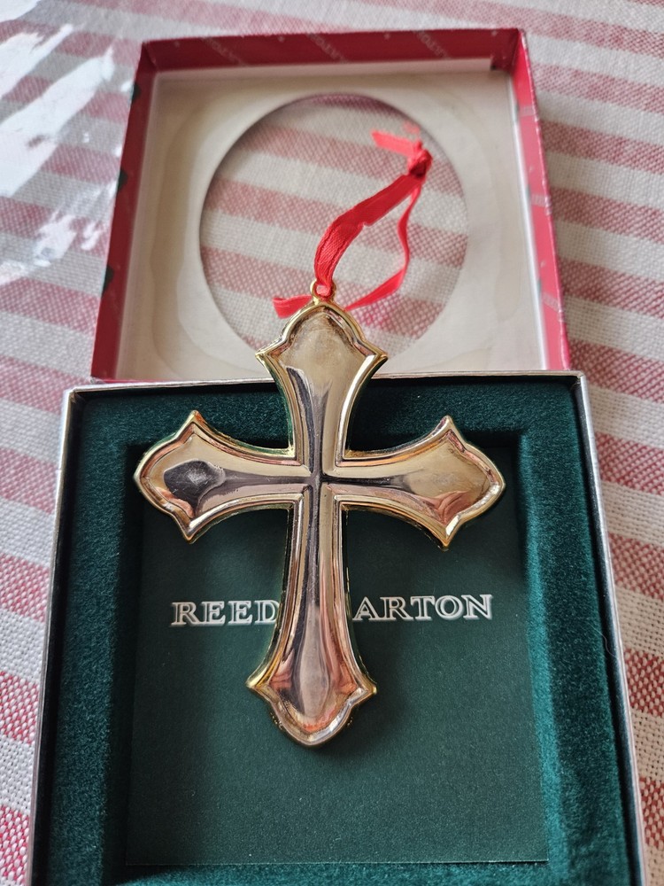 Reed & Barton SILVERPLATE CROSS #1177 Double Sided in Box