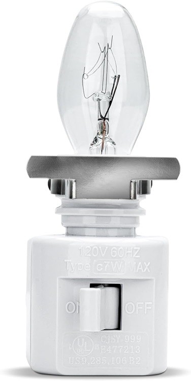 4 White Plug In Night Light On/Off Switch W/Rotating Base - 4 LED Bulbs included