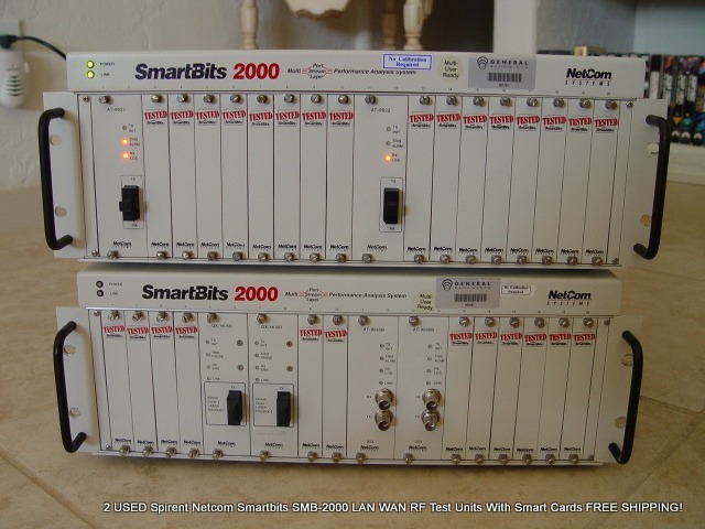 2 Spirent Netcom Smartbits SMB-2000 LAN WAN RF Test Units Smart Cards FREE SHIPP