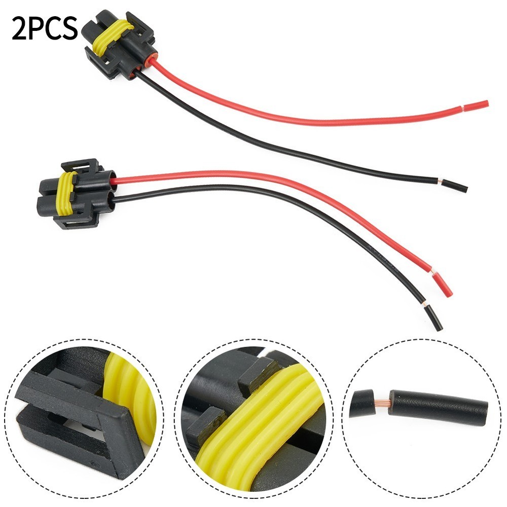Connector Harness Socket Headlight Copper Extension H11 H8 Heat Resistant