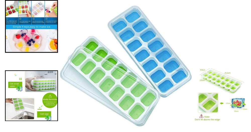 Flexibly Designed Easy-Release Ice Cube Trays - Perfect for Home & Bar Use