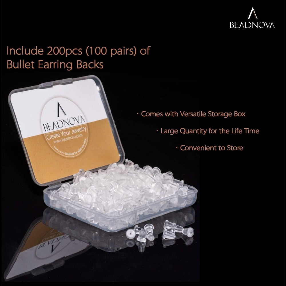 200 Clear Hypoallergenic Earring Backs for Comfort & Security - DIY Essential