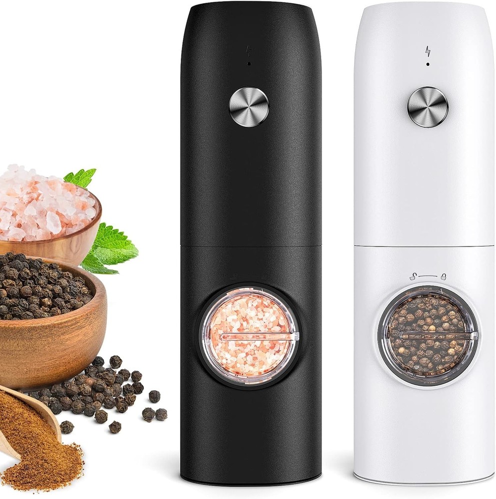 Automatic One-Handed Spice Grinder Set - Adjustable Coarseness & Fast Charging