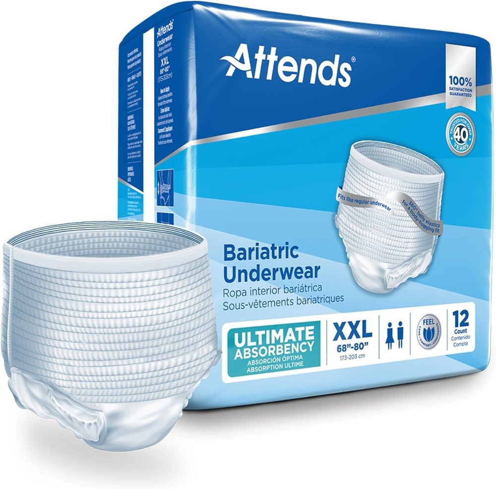 Bariatric Pull On XXL Underwear, Moderate Absorbency, 1 Case Of